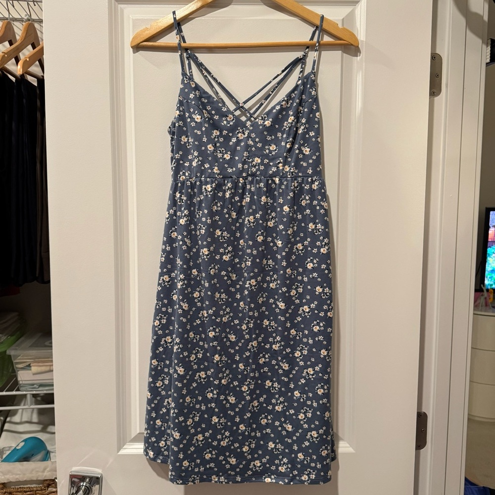 NINE BRITTON Lizzy Maternity Brushed Knit Dress XS Blue Floral - Picture 6 of 14